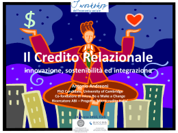 Il Credito Relazionale innovazione, sostenibilit&agrave; ed integrazione