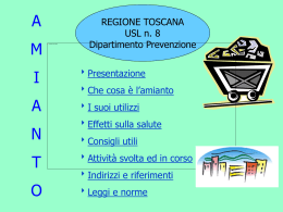 Il problema amianto - Azienda Sanitaria USL 8 Arezzo