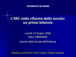 IRC infanzia - Diocesi di Roma
