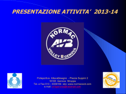 Presentazione dell`attività 2013