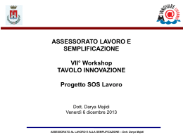 Intervento Assessore al Lavoro e alla