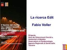 IL PROGETTO EDIT Epidemiologia dei Determinanti