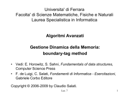 lista dei blocchi liberi - Dipartimento di Matematica e Informatica