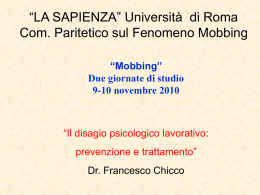 Il disagio psicologico lavorativo