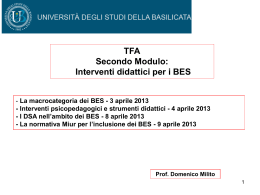 La macrocategoria dei BES - Università degli Studi della Basilicata
