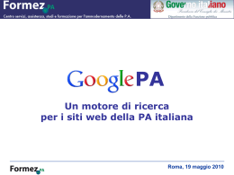Un motore di ricerca per i siti web della PA italiana Roma, 19