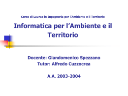 Corso di Laurea in Ingegneria per l`Ambiente e il - ICAR-CNR