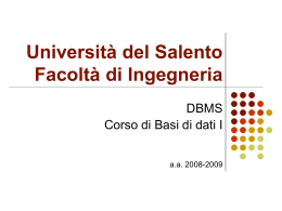 DBMS, MS Access, My SQL - corsi tenuti dal prof. m. bochicchio e