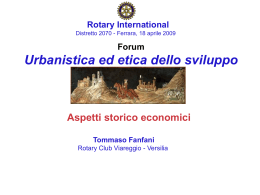 Urbanistica ed etica dello sviluppo - Rotary International