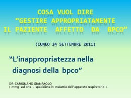 L`inappropriatezza nella diagnosi della BPCO