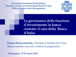 La governance della funzione d`investimento in