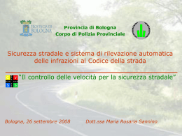 Dati sulle infrazioni  - Citt&agrave; metropolitana di Bologna