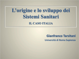 la sanit&agrave; in italia: il passato