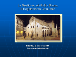 La gestione dei rifiuti a Bitonto - Il regolamento comunale.