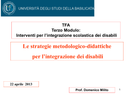 Le strategie metodologico-didattiche per l`integrazione dei disabili