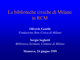 Le biblioteche civiche di Milano in RCM