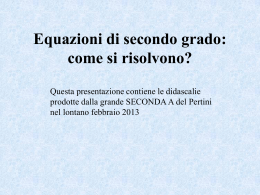 Equazioni di secondo grado