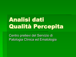 Analisi dati Qualità Percepita