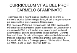 curriculum vitae del prof. carmelo spampinato