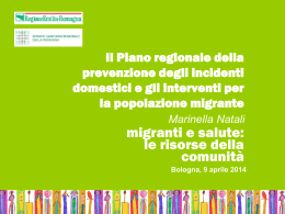 Il Piano regionale della prevenzione degli - Salute Emilia