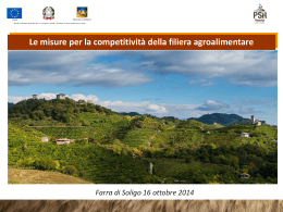 Le misure per la competitività della filiera agroalimentare