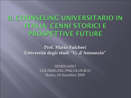 Il counseling universitario in Italia: cenni storici e prospettive future