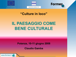 Il Paesaggio come bene culturale