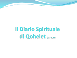 Il Diario Spirituale di Qohelet (1,1-3,22)