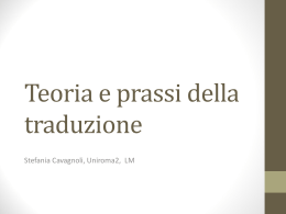 Teoria e prassi della traduzione