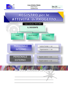 Registro progetti (REG 322) - Liceo Artistico Felice Faccio