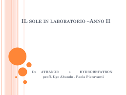 IL sole in laboratorio –Anno II