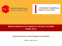 MONITORAGGIO SUI BANDI DI PROGETTAZIONE ANNO 2013