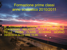 Formazione prime classi anno scolastico 2010/2011