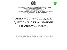 ANNO SCOLASTICO 2011/2012 QUESTIONARIO DI