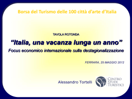 Stagionalit&agrave; flussi Tortelli