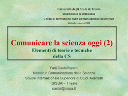 materiale lezione del 11/03/02 - Università degli Studi di Trento