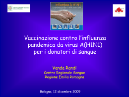 Vaccinazione contro l`influenza pandemica da virus AH1N1