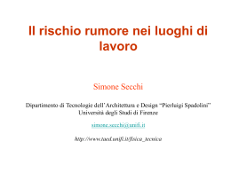 rischio rumore - Dipartimento di Architettura