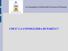 Le Consigliere di Parit&agrave; della Provincia di Piacenza QUALI