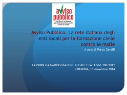 CAVALLI_Presentazione AVVISO PUBBLICO novembre 2014