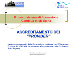 Il nuovo sistema di Formazione Continua in Medicina
