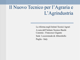 Il Nuovo tecnico per l`Agraria e L`Agrindustria - IISS Caramia