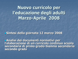 Nuovo curricolo per l`educazione degli adulti Marzo