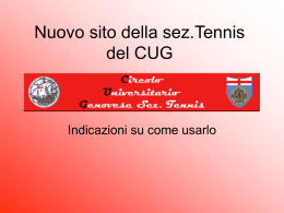 Nuovo sito della sez.Tennis del CUG
