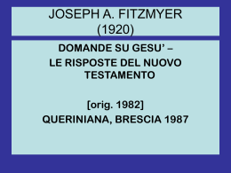 J. Fitzmyer, Domande su Ges&ugrave; (power point)