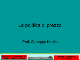 La politica di prezzo - Facolt&agrave; di Economia Marco Biagi
