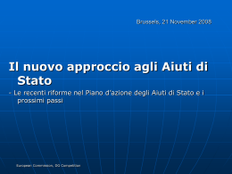 Il nuovo approccio agli Aiuti di Stato