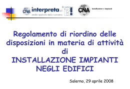 Installazione impianti all`interno degli edifici