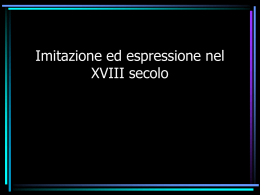 Imitazione ed espressione nel XVIII secolo