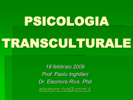 Psicologia culturale e psicologia transculturale